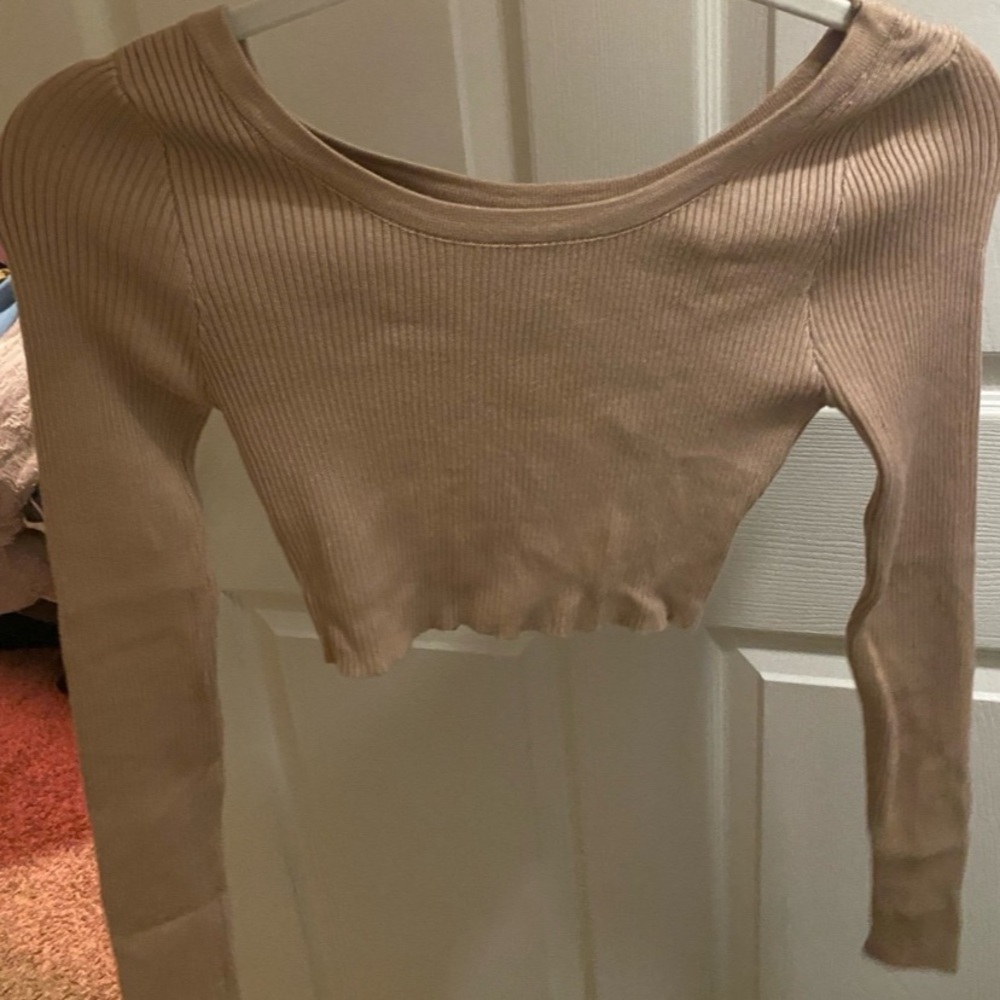 Forever 21 Tan Ribbed Crop Top